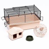 Клетка-мини для грызунов "Пижон" №1, укомплектованная, 27 х 15 х 13 см, бежевая