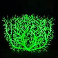 Растение искусственное аквариумное, светящееся, 15 см, зелёное