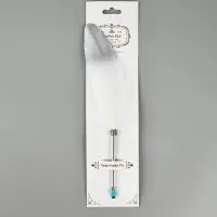 Перо белое с серебром (наконечник ручка), дл.25 см