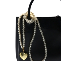 Портупея жемчужная с кулоном &laquo;Сердце&raquo;, 129 см, белая в золоте