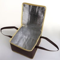 Термосумка на молнии, объём 6,4 л, цвет коричневый