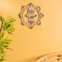 Панно "Хамса" МДФ, 30х30х1 см, цв. чёрно-бежевый