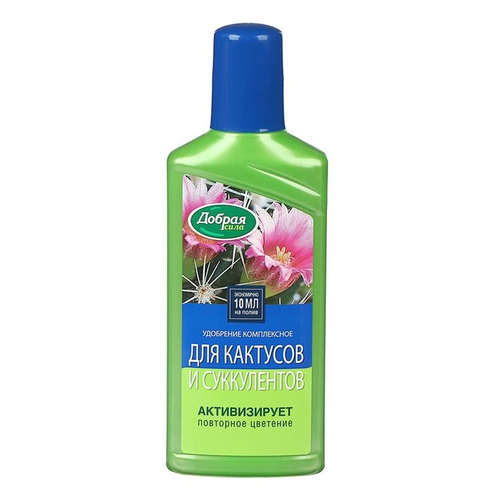 Удобрение Удобрение "Добрая Сила", для кактусов и суккулентов, флакон, 250 мл