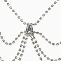 Цепочка на бедро бодичейн "Шахерезада" со стразами, цвет белый в серебре