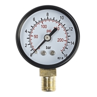 Манометр ZEIN, радиальный, диаметр корпуса 50 мм, 16 бар, 1/4"