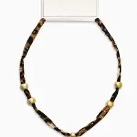 Колье "Новый стиль" сердечко, леопард, в золоте 40+удл