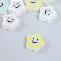 Бусина пластик "Весёлая звёздочка с контуром" фосфорная МИКС 1,9х1,9х0,8 см