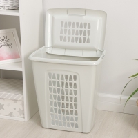 Корзина бельевая с крышкой &laquo;Молетта&raquo;, 45 л, 43&times;32&times;48 см, цвет светло-серый