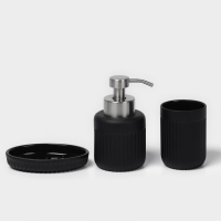 Набор для ванной "Блеск" 3 предмета (дозатор для мыла, стакан, мыльница)
