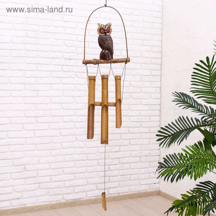 Музыка ветра &laquo;Сова&raquo;, 83&times;20&times;4 см, бамбук, МИКС