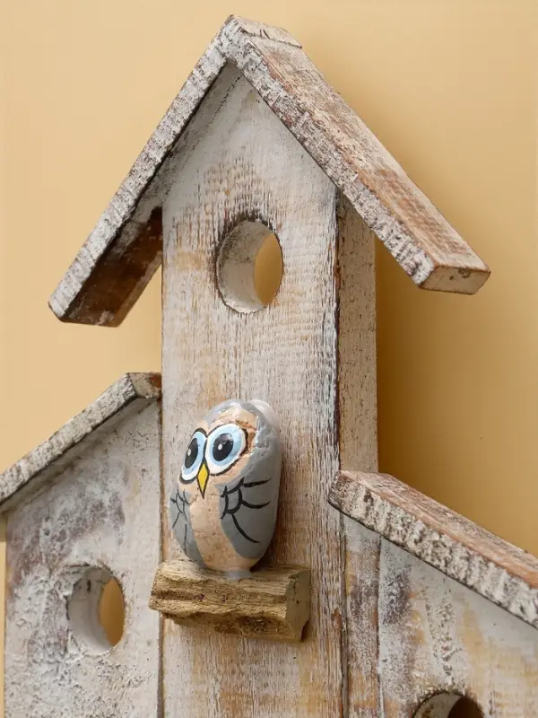 Вешалка "Скворечник с воробьями" дерево Албезия 20х5х35 см