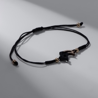 Браслет ассорти на нити &laquo;Дельфинчик&raquo; на нити, цвет чёрный в золоте