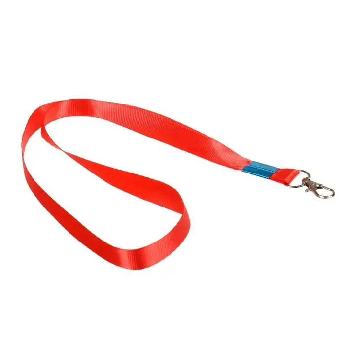 Лента для бейджа, 15 мм х 80 см, с металлическим карабином, цвет красная