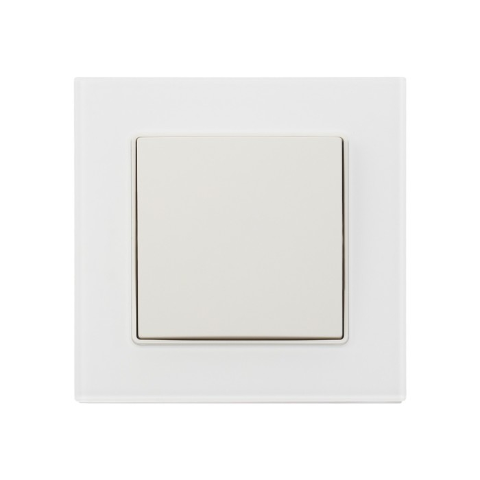 Выключатель проходной TOT Matte Glass, 10 А, 1 кл., скрытый, стекло, белый Выключатель проходной TOT Matte Glass, 10 А, 1 кл., скрытый, стекло, белый