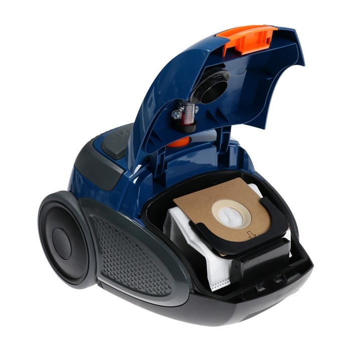 Пылесос Zelmer ZVC241P, 900/800 Вт, 2 л, сине-оранжевый