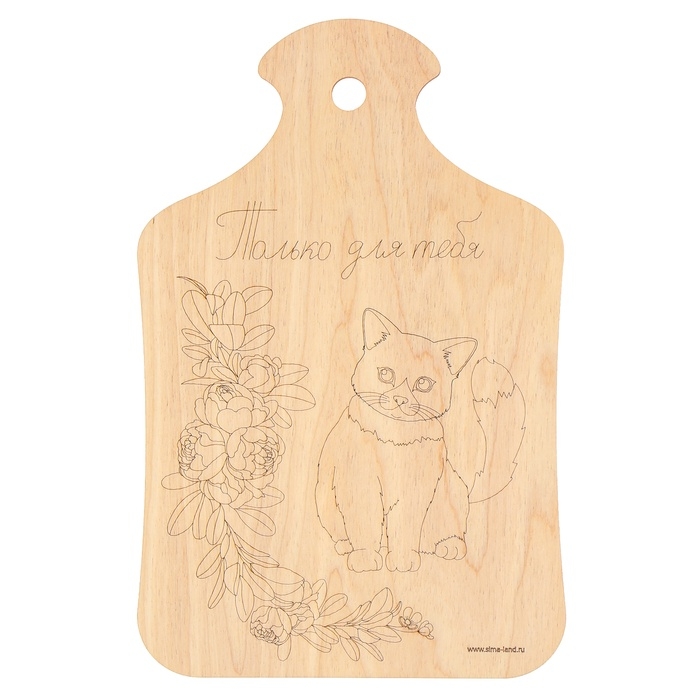 Доска для выжигания &laquo;Кот с букетом&raquo;