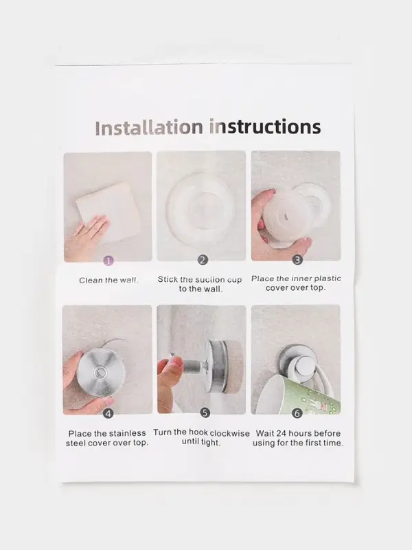 Набор крючков металлических на вакуумной присоске 2 шт, цвет хром