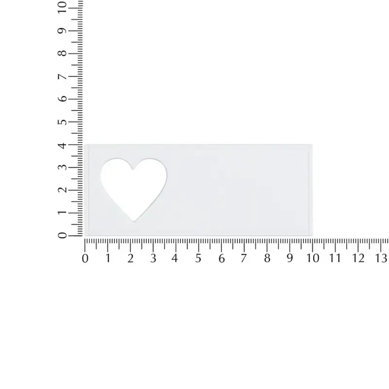 Лейбл из ПВХ с вырубкой &laquo;Сердце&raquo;, белый