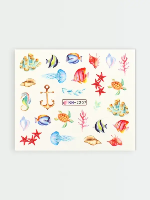 Слайдеры для ногтей &laquo;Шлейф моря&raquo;, разноцветные