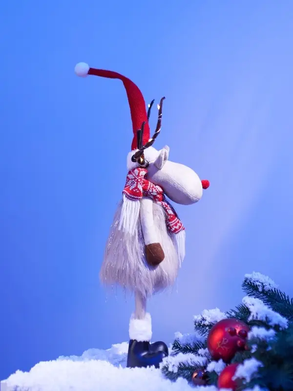 Фигура текстиль &laquo;Новогодний лосик&raquo; 58 см, 10 LED, от батареек CR2032&times;1, свечение тёплое белое