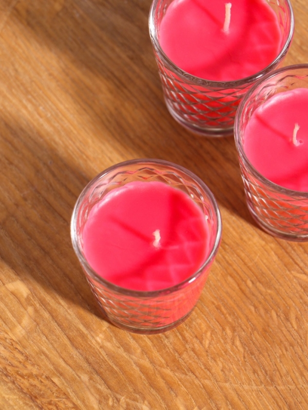 Свеча ароматическая в стакане (набор 3 шт) по 50 мл, 10 ч, 32 гр, ЗЕМЛЯНИКА Свеча ароматическая в стакане (набор 3 шт) по 50 мл, 10 ч, 32 гр, ЗЕМЛЯНИКА