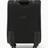 Чемодан 20", Текст, 37*23*55, отд на молнии, 2 нар/карм, увелич, код замок, 4 колеса, черный   10872