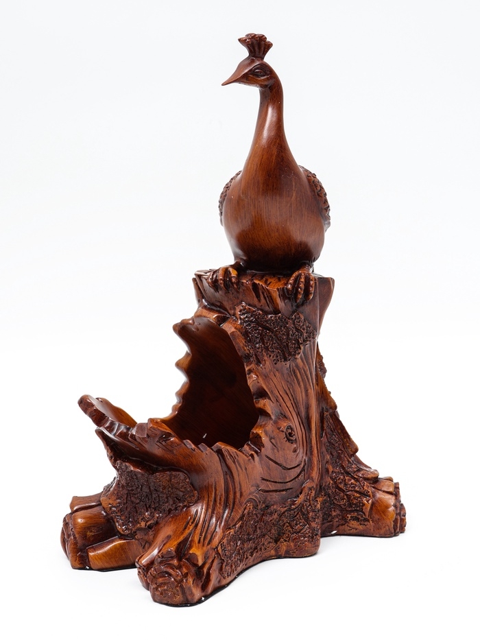 Подставка для бутылки "Павлин" под дерево, 23х15х33см