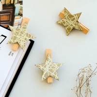 Набор декоративных прищепок &laquo;Звезды&raquo; 12&times;8 см, набор 6 шт., золотой