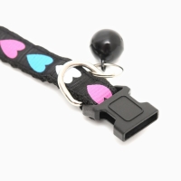 Ошейник двухслойный с фастексом "Сердечки" 30 х 1 см, чёрный Ошейник двухслойный с фастексом "Сердечки" 30 х 1 см, чёрный