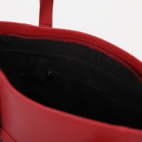 Сумка женская тоут на молнии, наружный карман, цвет бордовый