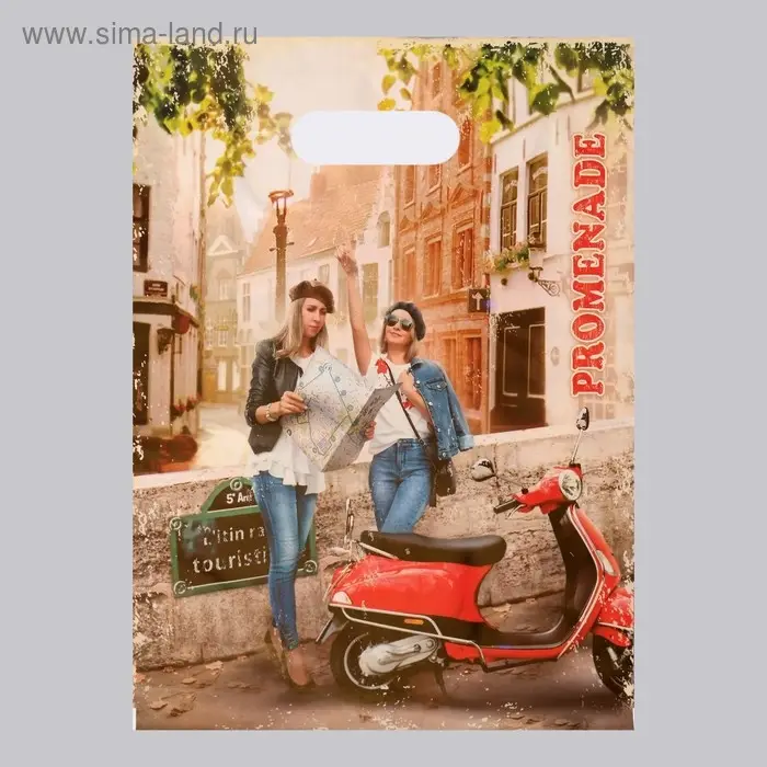 Пакет &laquo;Прогулка&raquo; полиэтиленовый с вырубной ручкой, 50 мкм, 30&times;40 см