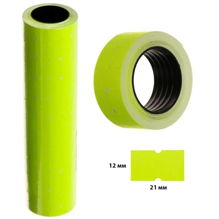 Этикет-лента 21&times;12 мм, прямоугольная, жёлтая, 500 этикеток