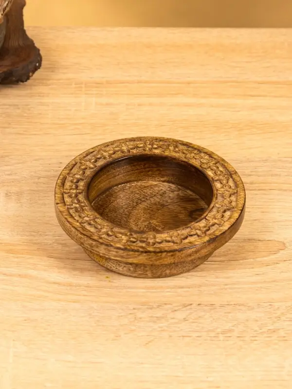 Подсвечник для свечи 8 см "Клевер" 13х13х3,5 см, манговое дерево