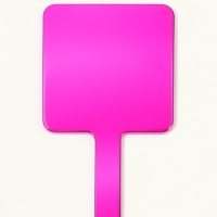 Зеркало с руч квад-т (1) б/увел ГАЛЬВАНИКА 16*9см пласт роз подвес QF