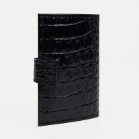 Портмоне мужское на кнопке, для купюр, для карт, для монет, цвет чёрный