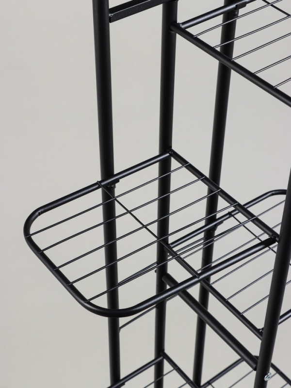 Подставка для цветов Greengo, 7 полок, 43 &times; 22 &times; 126 см, напольная, металл, чёрная