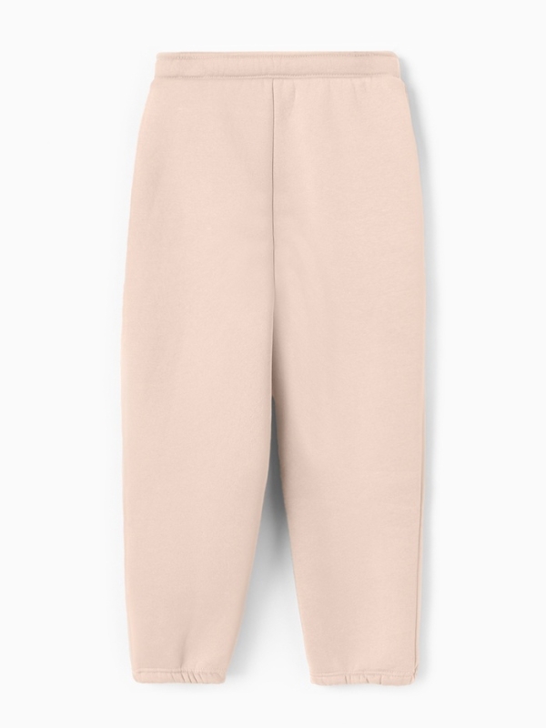 Брюки для девочки с начёсом MINAKU: Exclusive print, бежевые, Oversize рост 116 см Брюки для девочки с начёсом MINAKU: Exclusive print, бежевые, Oversize рост 116 см