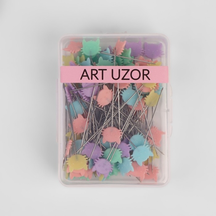 Булавки для квилтинга &laquo;Котик&raquo;, 53 мм, 100 шт, цвет разноцветный