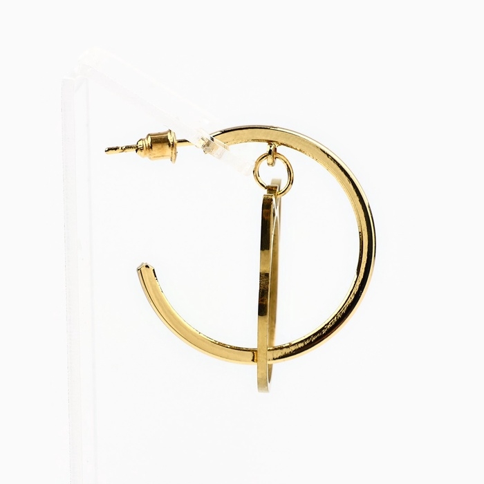 Серьги-кольца с подвесом "Cute", 3 см