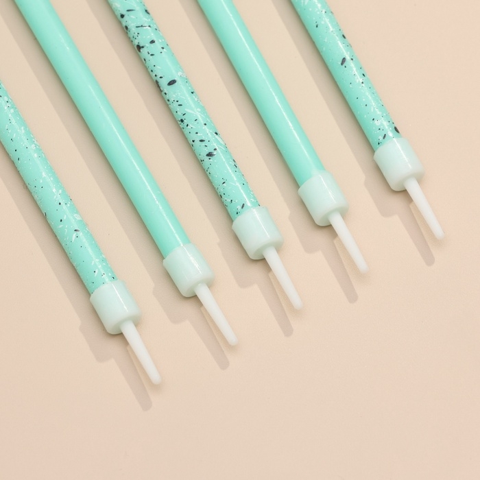 Свечи для торта  "Блестящая вечеринка", 6 шт, голубые, высокие