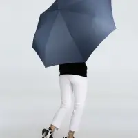 Зонт складной Fiber, темно-синий