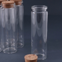 Декор для творчества стекло "Баночка с пробкой" набор 6 шт 12х3,7х3,7 см