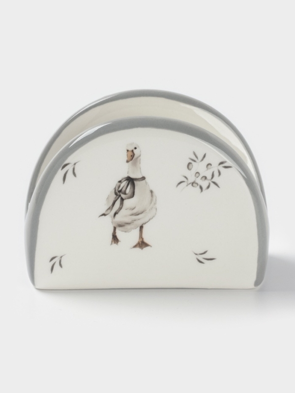 Салфетница Доляна "Гуси" цвет белый  9,5х4,3х7см