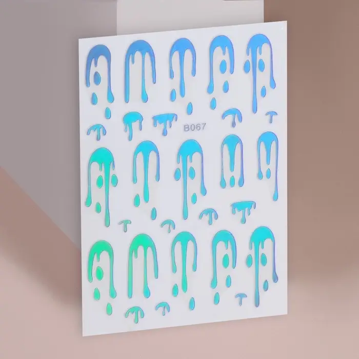 Наклейки для ногтей &laquo;Мороженое&raquo;, голографические, фиолетовые