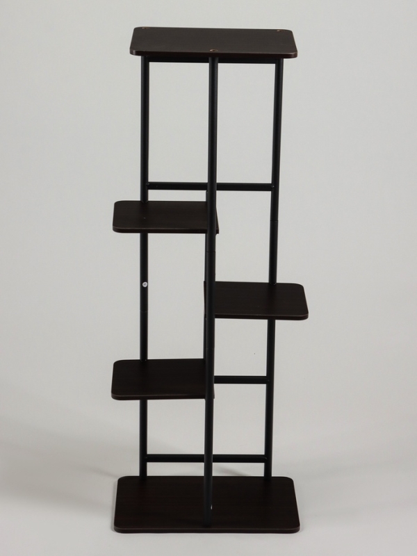 Подставка для цветов Greengo, 5 полок, 36 &times; 23 &times; 94 см, напольная, каркас металл, полки МДФ, чёрная