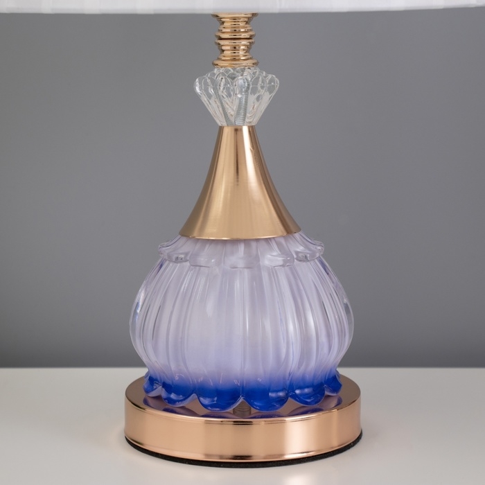 Лампа настольная "Ева" 1х40Вт Е27 1х4Вт LED золото/синий 25х25х42см