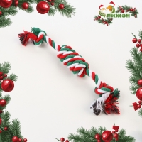 Игрушка канатная "Новогодняя конфета", до 30 см, до 60 г, белая/зелёная/красная