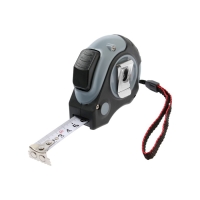 Рулетка ТУНДРА, двухкомпонентный корпус, автостоп, магнитный зацеп, 5 м &times; 19 мм