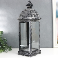 Подсвечник металл фонарь "Цветы из бабочек" 45х14,5х14,5 см