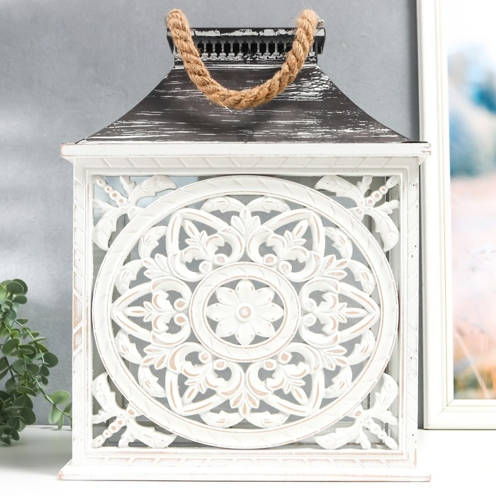 Подсвечник дерево "Медальон лепнина" набор 2 шт 29х22х13 см, 47х19х31 см